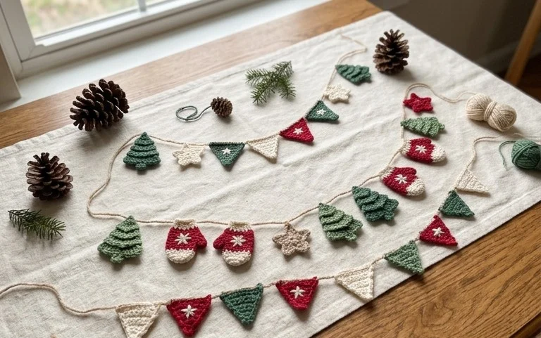 Easy Winter Crochet Garlands: Free Patterns to Make Today