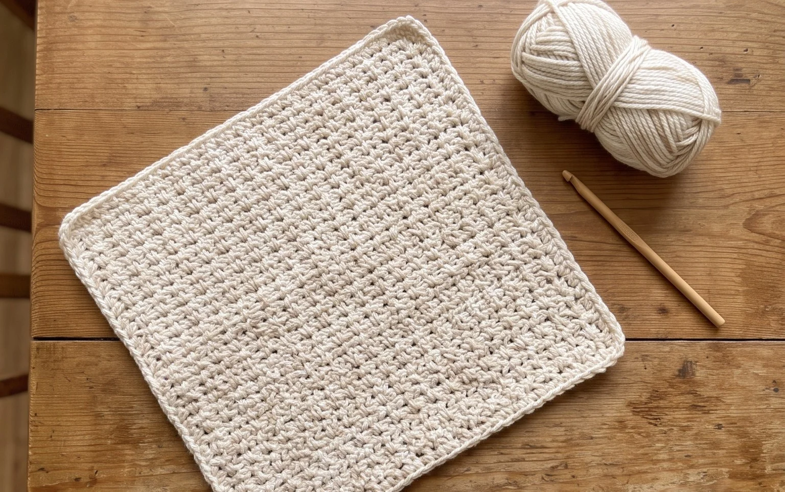 Easy Moss Stitch Dishcloth Pattern for Beginners