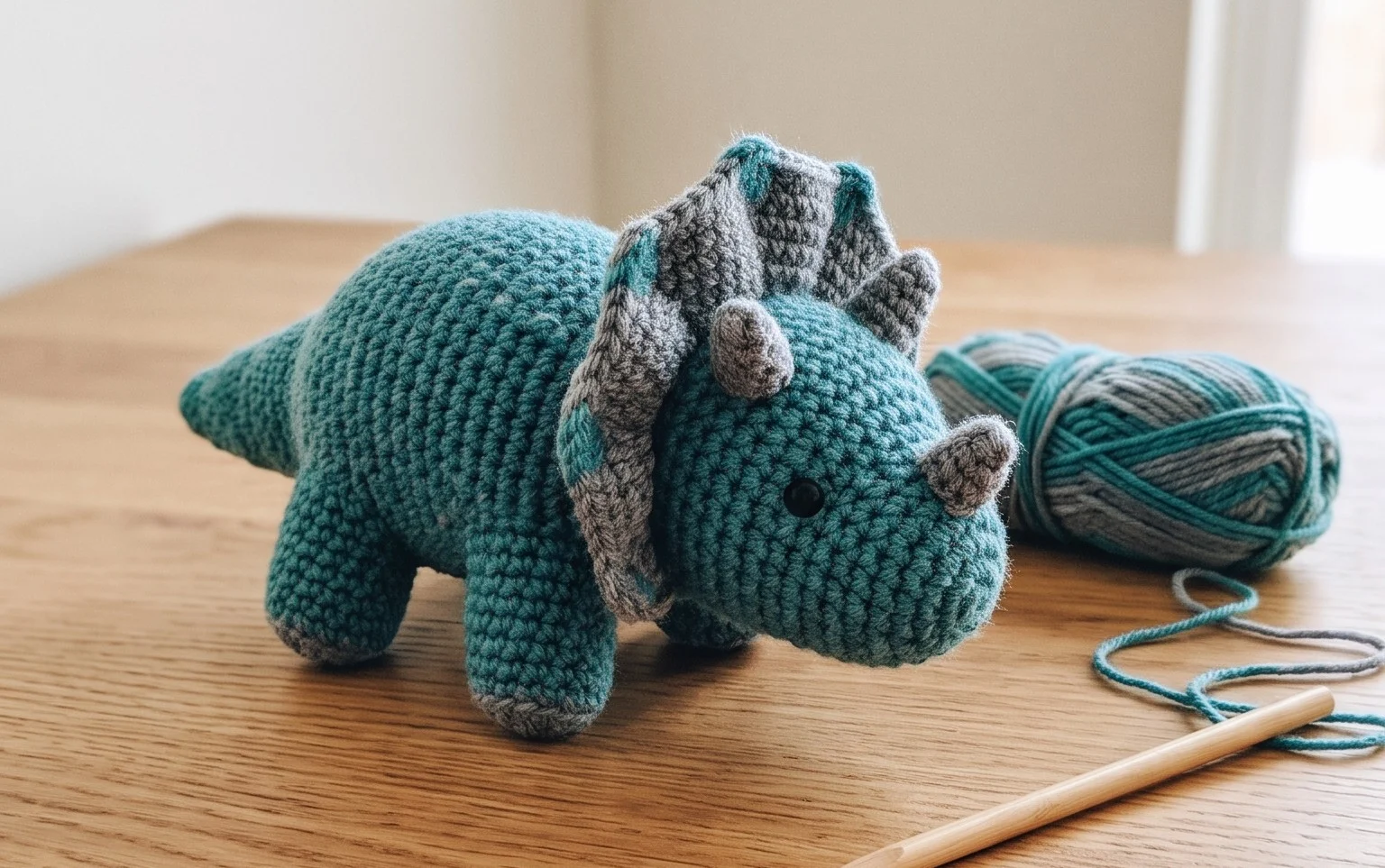 Tanner the Triceratops: Free Easy Crochet Pattern